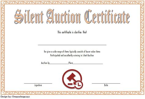 Auction Certificate Template